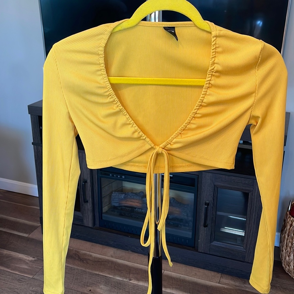 yellow crop top